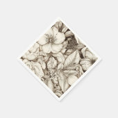  bloemsepiapatroon (9) servet (Hoek)