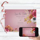  bloemsieraad fuchsia bruiloft save the date
