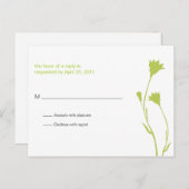 Bloemsilhouet RSVP Uitnodiging Briefkaart (Voorkant / Achterkant)