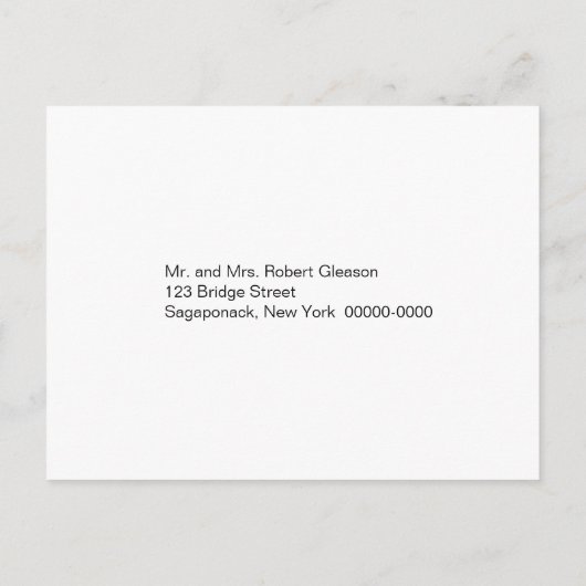 Bloemsilhouet RSVP Uitnodiging Briefkaart (Achterkant)