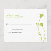 Bloemsilhouet RSVP Uitnodiging Briefkaart (Voorkant)