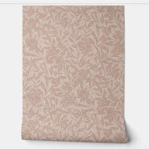 Bloemsilhouetten mocha mousse warm bruin behang