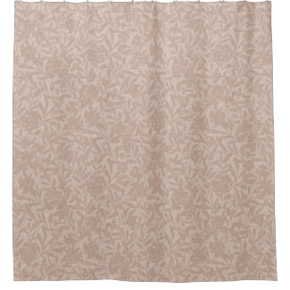 Bloemsilhouetten mocha mousse warm bruin douchegordijn