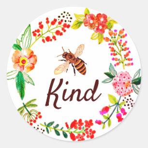 Bloemsoort bijen ronde sticker