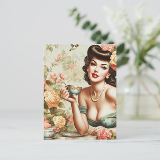  bloemspeld omhoog briefkaart (Staand voorkant)