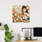  bloemspeld omhoog poster (Thuiskantoor)