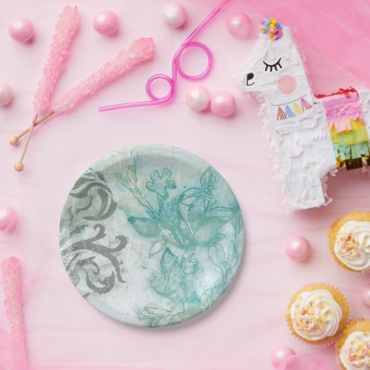 Bloemspuit II Papieren Bordje (Feest)