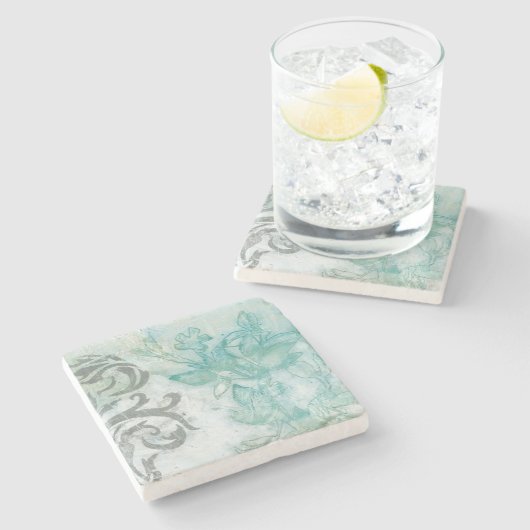 Bloemspuit II Stenen Onderzetter (Zijkant)