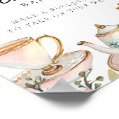 Bloemstaafteken Elegant Tea Party Vrijgezellenfees Poster (Hoek)