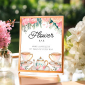 Bloemstaafteken Elegant Tea Party Vrijgezellenfees Poster