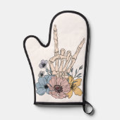Bloemsteen op skelet Hand Oven Mitt Ovenwant (Voorkant)