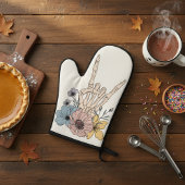 Bloemsteen op skelet Hand Oven Mitt Ovenwant