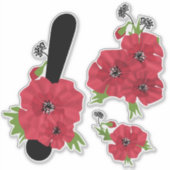 Bloemstel, bloemen, monogram, monogram bloem sticker (Voorkant)