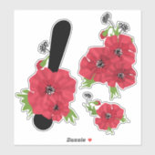 Bloemstel, bloemen, monogram, monogram bloem sticker (Vel)