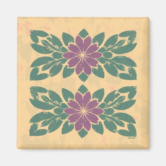 bloemstencil ontwerp magneet (Voorkant)