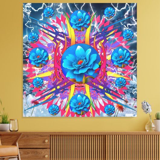 bloemster canvas afdruk (Insitu (Woonkamer))