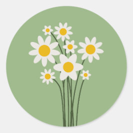 Bloemsticker - Bloei & Plak Ronde Sticker