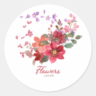 Bloemsticker Ronde Sticker