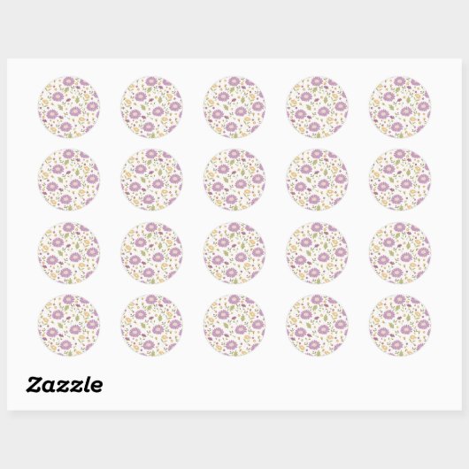 Bloemsticker ronde sticker (Vel)