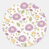 Bloemsticker  ronde sticker (Voorkant)