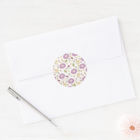 Bloemsticker  ronde sticker (Envelop)