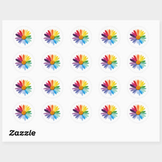 Bloemstickers Ronde Sticker