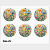 Bloemstickers Ronde Sticker (Vel)