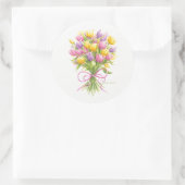 Bloemstickers Tulpboeket Ronde Sticker (Tas)