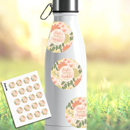 Bloemstickers - Vrolijke Momenten Dankbaar Hart Ronde Sticker