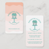 Bloemstijl Bakkerijtaart & Stand Logo Roze Ombre Visitekaartje (Voorkant / Achterkant)