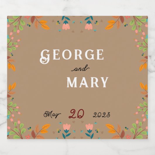 Bloemstijl bier etiket (Enkel label)