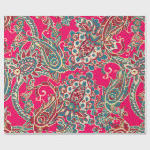 Bloemstof met paisley ornament naadloze paté cadeaupapier (Vlak)