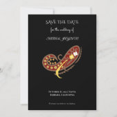 Bloemstofpatroon – Paisley-clip-artposter Save The Date (Voorkant)