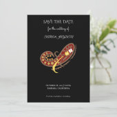 Bloemstofpatroon – Paisley-clip-artposter Save The Date (Staand voorkant)