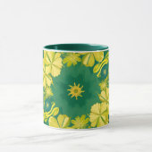 Bloemstraling: Geel & Groen Botanisch Patroon Mok (Midden)