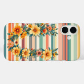 Bloemstrepen Retro (U) Case-Mate iPhone Case (Achterkant (horizontaal))