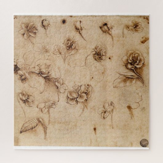 Bloemstudie – Leonardo da Vinci (1500) Legpuzzel (Verticaal)