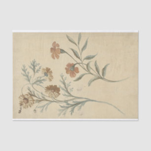 Bloemstudies van een Rode en Bruine Bloem Tissuepapier