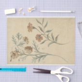 Bloemstudies van een Rode en Bruine Bloem Tissuepapier (Craft)