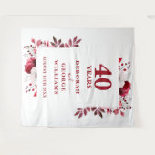 Bloemstuk 40e verjaardag Foto Booth Achtergrond Wandkleed (Voorkant (horizontaal))