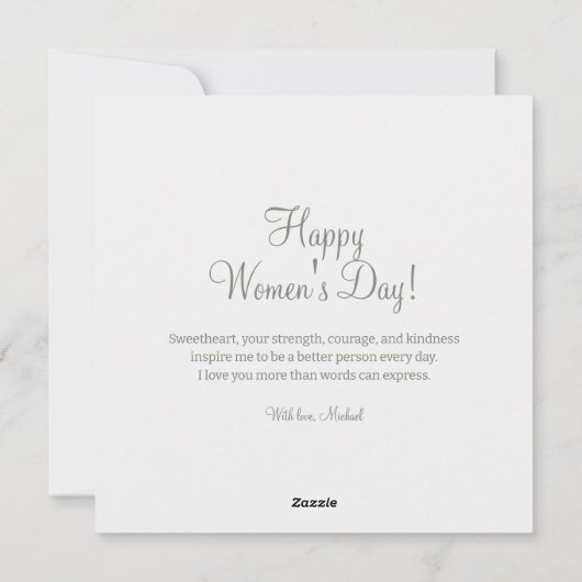 Bloemstuk 8 maart Internationale Vrouwendag Feestdagenkaart (Achterkant)