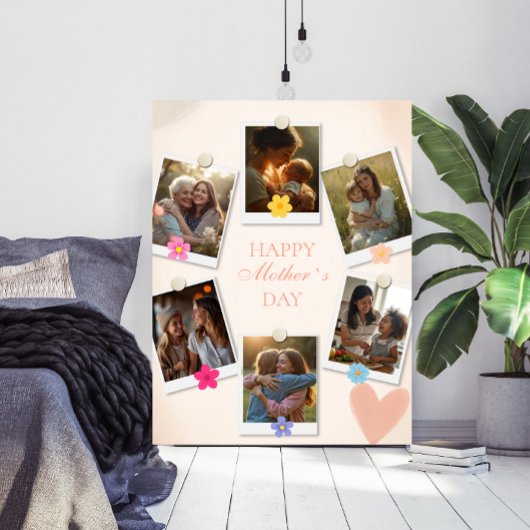 Bloemstuk aangepaste foto's Moederdag Poster