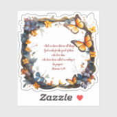 Bloemstuk Aanpasbare Bijbeltekst op maat gesneden  Sticker (Vel)