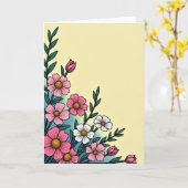 Bloemstuk Bloesem Kaart (Gele Bloem)