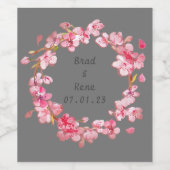 Bloemstuk bruiloft bloemen krans sticker (Enkel label)