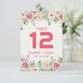 Bloemstuk Bruiloft Zitplaats Tafel Nummer / Escort Kaart (Staand voorkant)