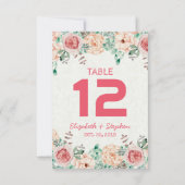 Bloemstuk Bruiloft Zitplaats Tafel Nummer / Escort Kaart (Achterkant)