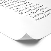 Bloemstuk bruiloft zitplaatsenkaart per tafelnumme poster (Hoek)