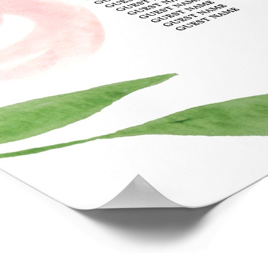 Bloemstuk Bruiloft Zitplaatskaart Roze Poster (Hoek)