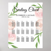 Bloemstuk Bruiloft Zitplaatskaart Roze Poster (Voorkant)